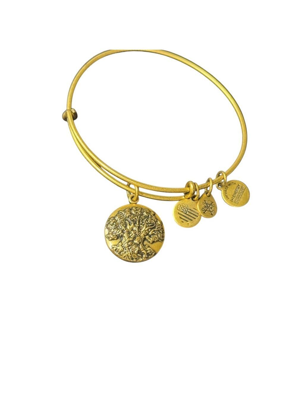 Alex and Ani Gold Tree of Life Charm Bangle Bracelet One Size